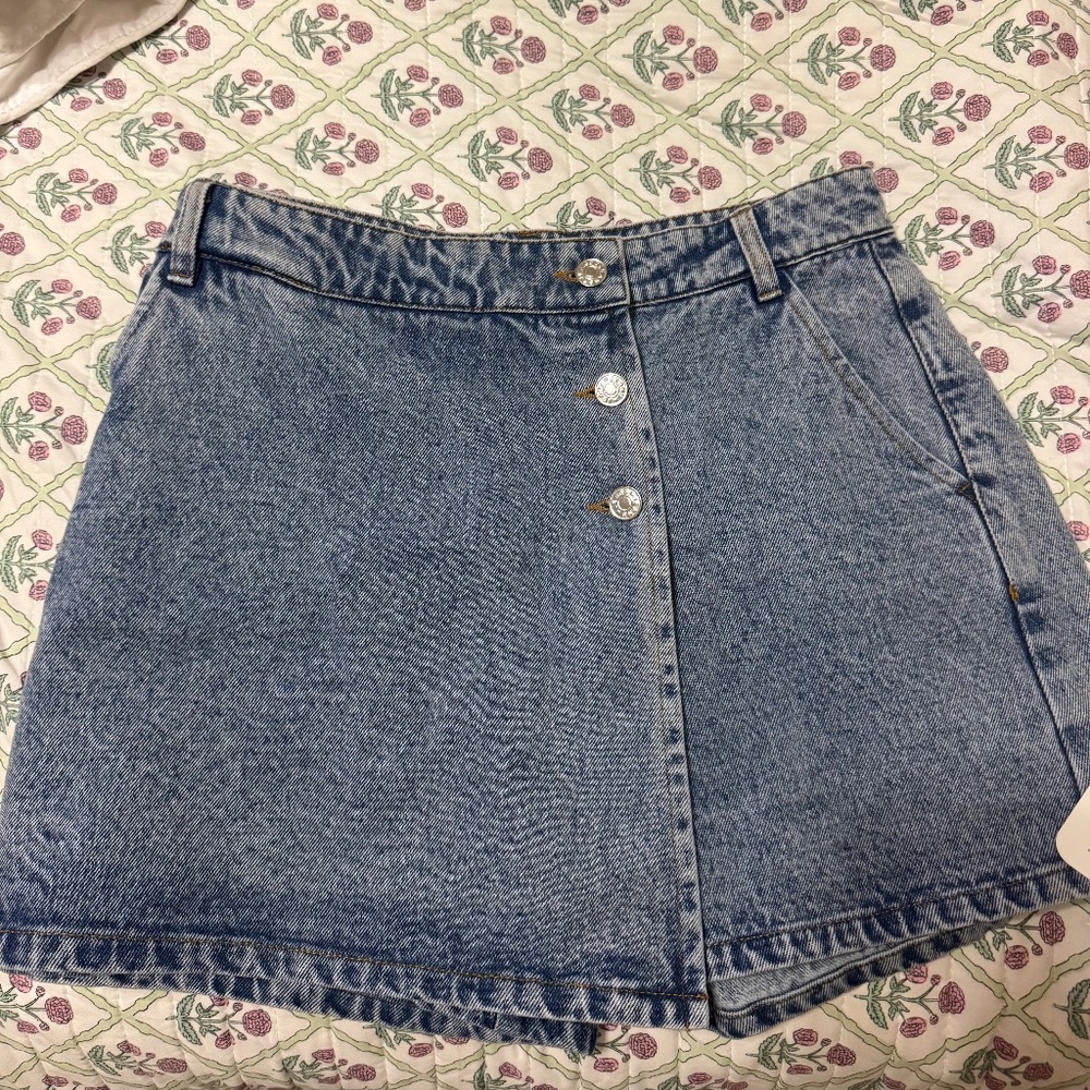 NWT Karlie brand denim wrap skort